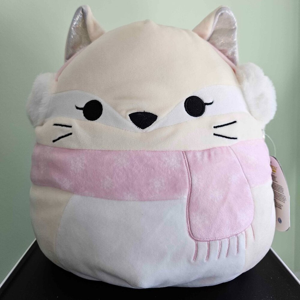 NWT 12" Nadine the snow fox w/ pink earmuffs Squishmallow